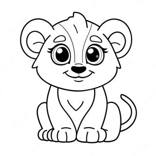 Cute Lion Cub With Big Eyes Coloring Page 27935-22060