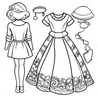 Paper Doll Dress Up Coloring Pages