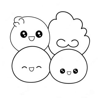 Cute Mochi Characters Coloring Page 28015-22127