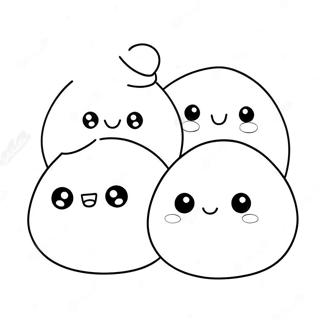 Cute Mochi Characters Coloring Page 28015-22128