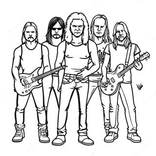 Metallica Band Members Coloring Page 28025-22148