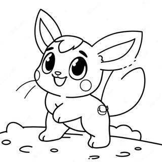 Cute Glaceon Playing In The Snow Coloring Page 28095-22186