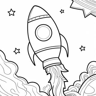 Colorful Rocket Launching Coloring Page 28105-22192