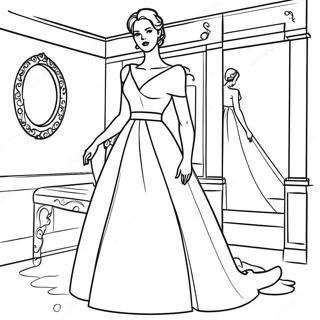 Elegant Woman In A Dress Coloring Page 2811-2261