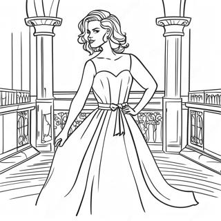 Elegant Woman In A Dress Coloring Page 2811-2264