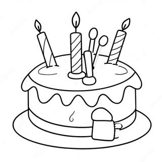 Colorful 8th Birthday Cake Coloring Page 28175-22254