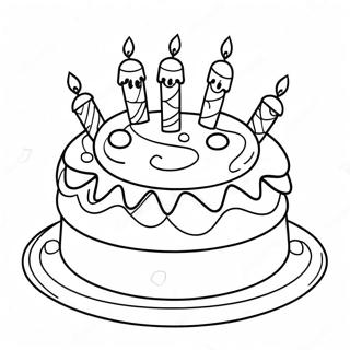 Colorful 8th Birthday Cake Coloring Page 28175-22255