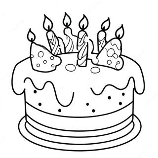 Colorful 8th Birthday Cake Coloring Page 28175-22256