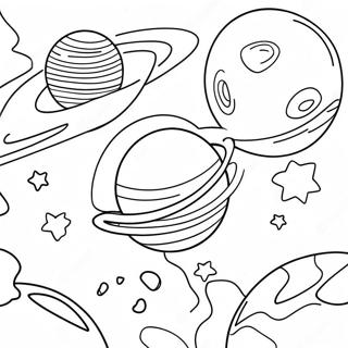 Space Scene With Planets Coloring Page 28184-22257