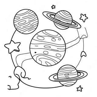 Space Scene With Planets Coloring Page 28184-22258