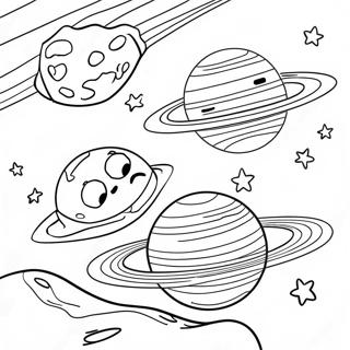 Space Scene With Planets Coloring Page 28184-22259