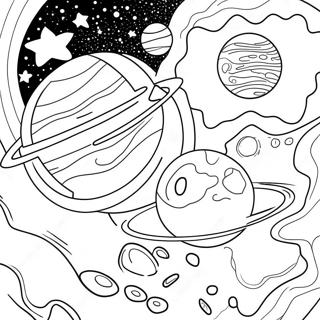 Space Scene With Planets Coloring Page 28184-22260