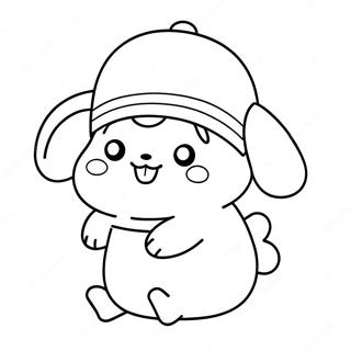 Cute Pompompurin With A Hat Coloring Page 281-225