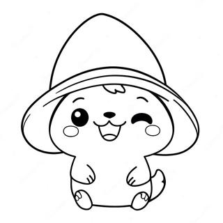 Cute Pompompurin With A Hat Coloring Page 281-227