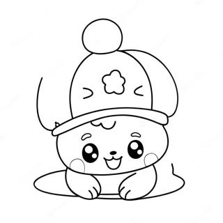 Cute Pompompurin With A Hat Coloring Page 281-228