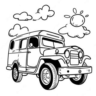 Colorful Jeepney In The Philippines Coloring Page 28215-22292