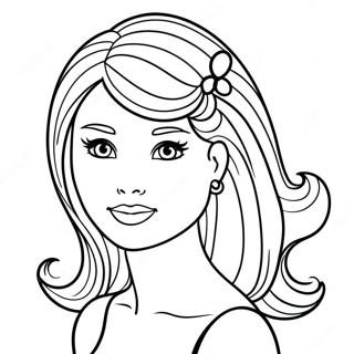 Barbie Head Coloring Pages