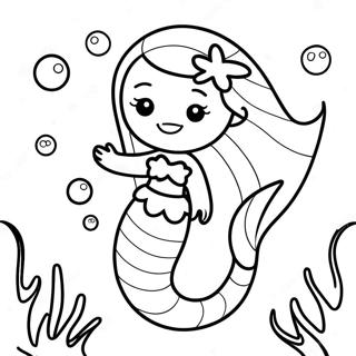 Cute Mermaid Underwater Scene Coloring Page 28274-22331