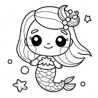 Adorable Mermaid With Starfish Coloring Page 28275-22333