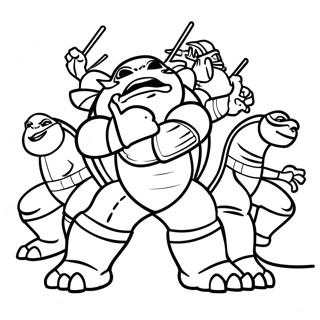 Tmnt 2012 색칠하기 페이지