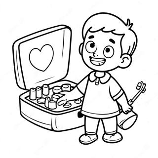 Happy Kid Managing Type 1 Diabetes Coloring Page 28305-22353