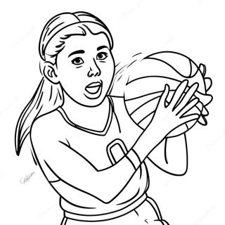 Caitlin Clark Basketball Action Coloring Page 28344-22377