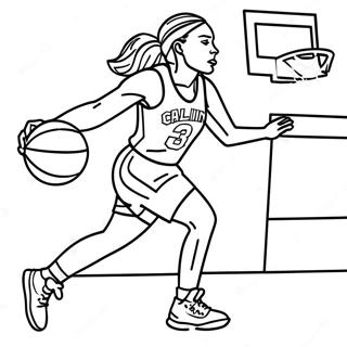 Caitlin Clark Basketball Action Coloring Page 28344-22378