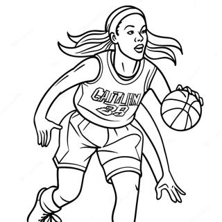 Caitlin Clark Basketball Action Coloring Page 28344-22380