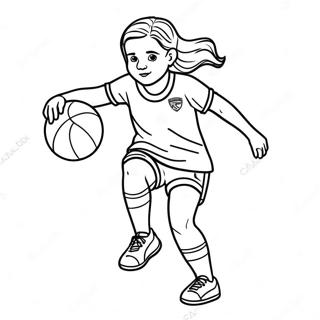 Caitlin Clark Dribbling The Ball Coloring Page 28345-22390