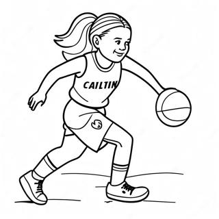 Caitlin Clark Dribbling The Ball Coloring Page 28345-22392