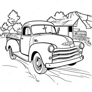 Vintage Pickup Truck Coloring Page 28355-22403