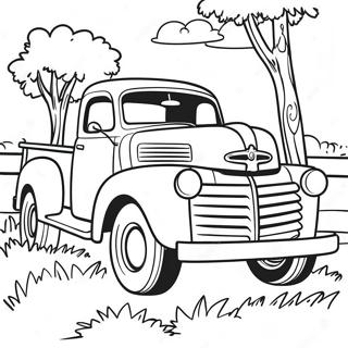 Vintage Pickup Truck Coloring Page 28355-22404