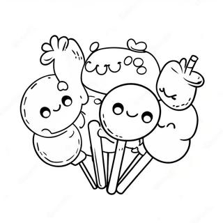 Smiling Marshmallow Friends Coloring Page 28385-22414