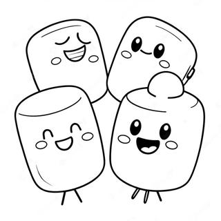 Smiling Marshmallow Friends Coloring Page 28385-22415