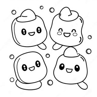 Smiling Marshmallow Friends Coloring Page 28385-22416