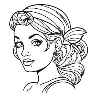 Tattoo Pin Up Girl Coloring Page 28404-22441