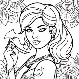 Tattoo Pin Up Girl Coloring Page 28404-22442