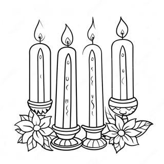 Colorful Kwanzaa Candles Coloring Page 2841-2265