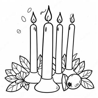 Colorful Kwanzaa Candles Coloring Page 2841-2266