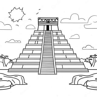 Mayan Temple Coloring Page 28424-22446