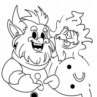 Heat Miser With Snowman Coloring Page 28485-22497