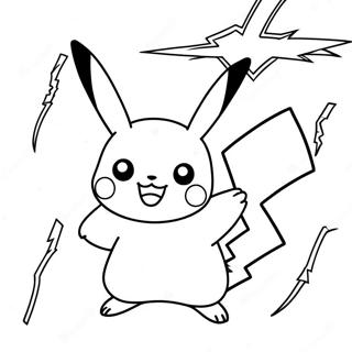 Pikachu Met Bliksemschichten Kleurplaat 28515-22519