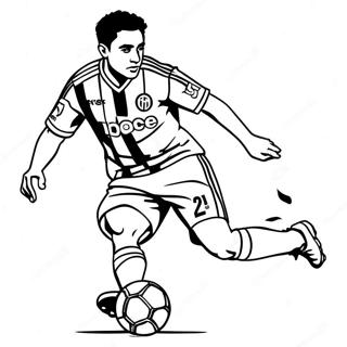 Xavi Dribbling The Ball Coloring Page 28595-22589