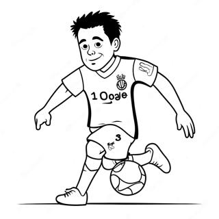 Xavi Dribbling The Ball Coloring Page 28595-22590