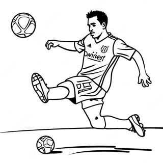 Xavi Dribbling The Ball Coloring Page 28595-22591