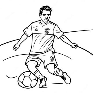 Xavi Dribbling The Ball Coloring Page 28595-22592