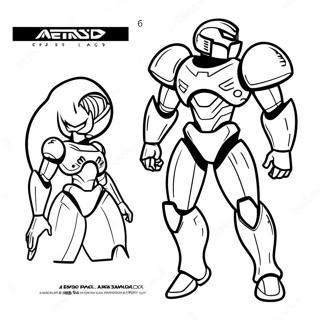 Page À Colorier De Metroid Samus Aran En Combinaison De Puissance 28684-22658