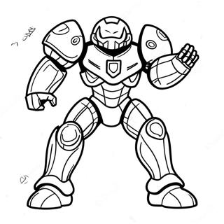 Metroid Samus Aran In Power Suit Coloring Page (28684-22659)