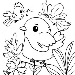 Birds And Flowers Coloring Page 28694-22670