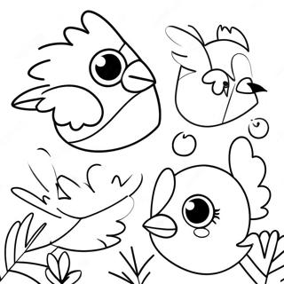 Colorful Tropical Birds And Vibrant Flowers Coloring Page 28695-22667